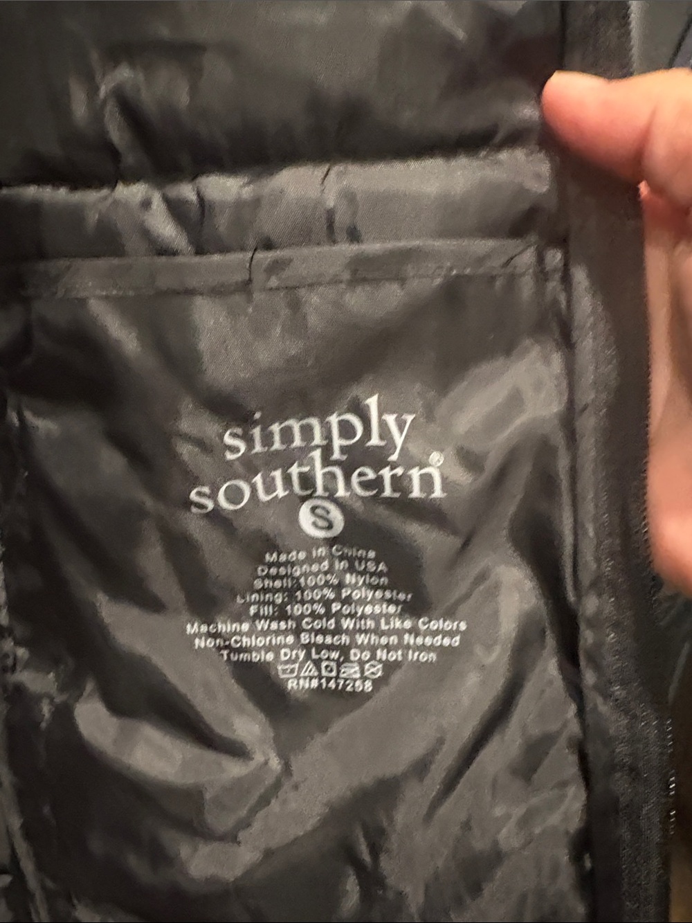Simply Southern Quilted puffer Jacket full zip woman’s small - Picture 3 of 5